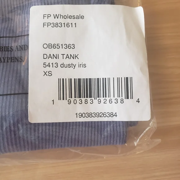 Free People Dani tank top dusty iris purple ribbed knit extra small XS NWT - Picture 5 of 6